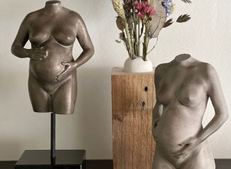 Twee verschillende 3D beeldjes zwangerschap voor babyshower cadeau